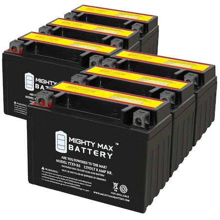 MIGHTY MAX BATTERY YTX9-BS 12V 8AH Replacement Battery compatible with MGX9-BS Motorcycle - 6PK MAX4026532